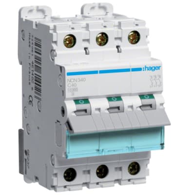 Автоматичний вимикач Hager 3-п. C 40A (10kA) 3M (B) (NCN340)