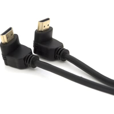 Кабель мультимедійний HDMI M to HDMI M 1.0m V1.4 90° corner black Merlion (YT-HDMI-1.0m/90°-90°)