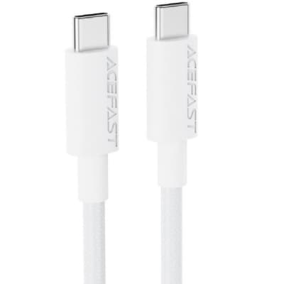 Дата кабель USB-C to USB-C 1.2m 3A white Acefast (6974316284253)