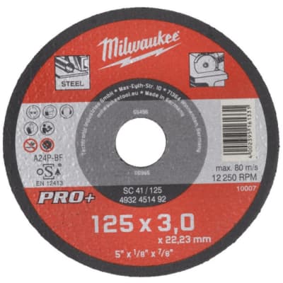 Круг відрізний Milwaukee по металу, SC 41/125х3 PRO+, 125мм (4932451492)
