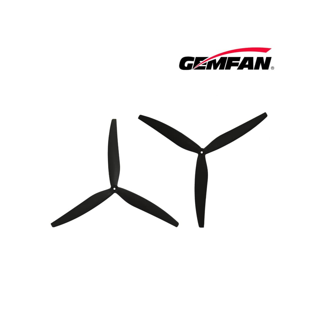 Пропелер для дрона Gemfan 1507 Glass Fiber Nylon 3 Blade 1CW/1CCW- Black (PMGN1507-3B)