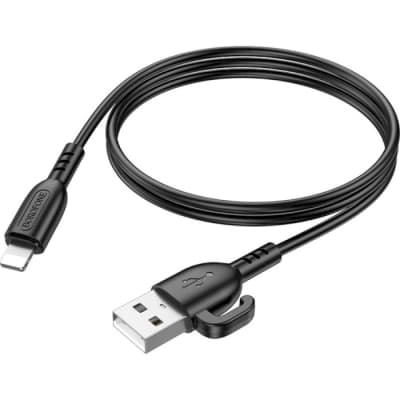 Дата кабель USB 2.0 AM to Lightning 1.0m 2.4A PVC BX91 black BOROFONE (6974443389883)