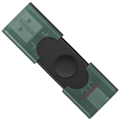 USB флеш накопичувач Kingston 256GB DataTraveler Duo USB 3.2 / Type-C Black/Green (DTDEG2/256GB)