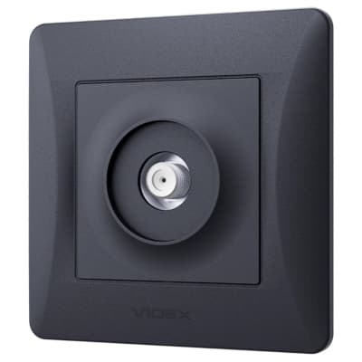 ТВ розетка Videx \BINERA SAT одинарна супутникова чорний (VF-BNSK1SATE-BG)