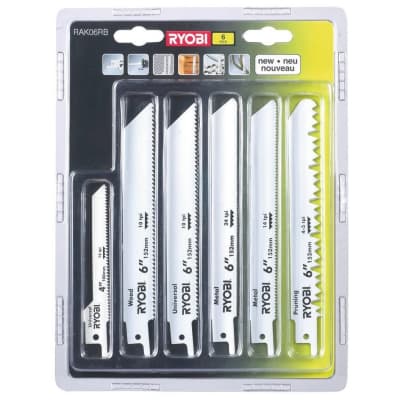 Полотно Ryobi для шабельної пили RAK06RB, набір 6шт, для дерева та металу (5132002547)