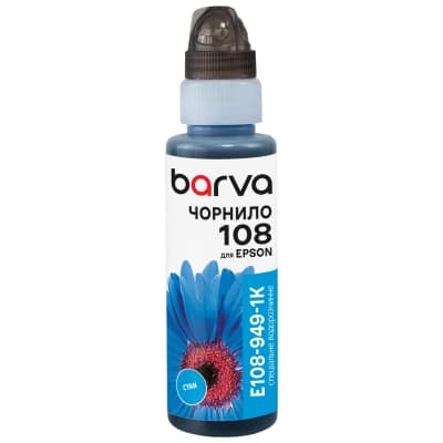Чорнило Barva Epson 108 100 мл, Cyan, флакон OneKey (1K) (E108-949-1K)