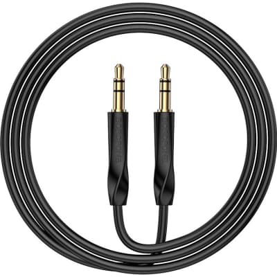 Кабель мультимедійний 3.5mm M to 3.5mm M black BOROFONE (6974443389166)
