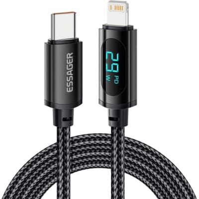 Дата кабель USB-C to Lightning 1.0m 29W LED black Essager (EXCTL-XY01-P)