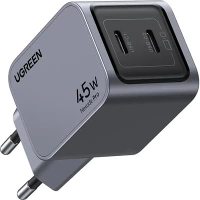 Зарядний пристрій Ugreen 2xUSB-C PD45W GaN X707 gray (35008)