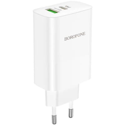 Зарядний пристрій BOROFONE BN10 Sunlight 1xUSB-C PD65W + 1xUSB-A White (6974443388190)