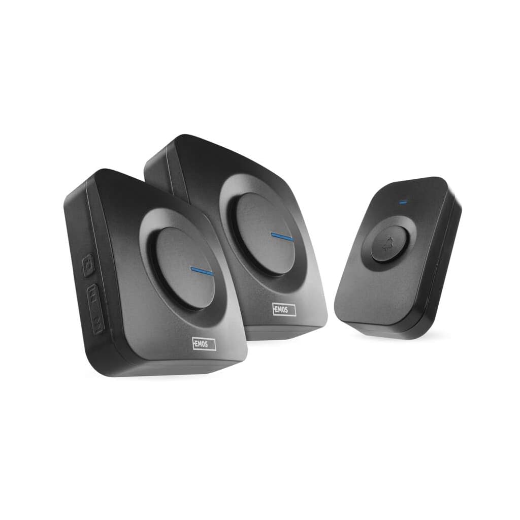 Дверний дзвінок EMOS Бездротовий дверний дзвінок EMOS P5730 3x AAA 2 приймачі (180м) (P5730)