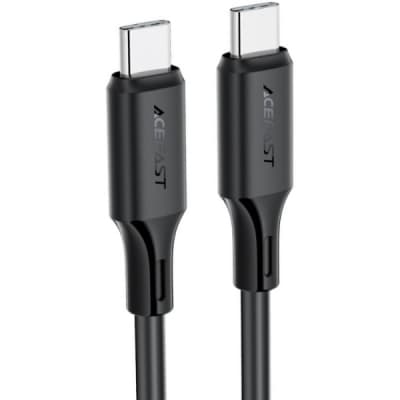 Дата кабель USB-C to USB-C 1.2m 3A 60W silicone black Acefast (6974316284161)