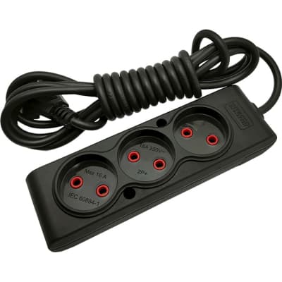 Мережевий подовжувач TECCO 3м 3 поста black (8681277843280)