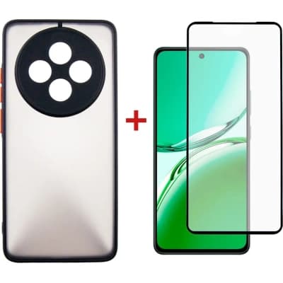 Чохол до мобільного телефона Dengos Oppo Reno12 F 4G Case Matte + Glass (Black) (DG-KM-157)