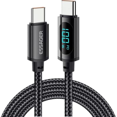 Дата кабель USB-C to USB-C 2.0m 100W LED black Essager (EXCTT1-XYA01-P)