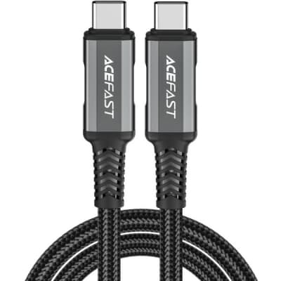 Дата кабель USB-C to USB-C 1.0m USB 4.0 240W audio/video black-grey Acefast (6974316282631)
