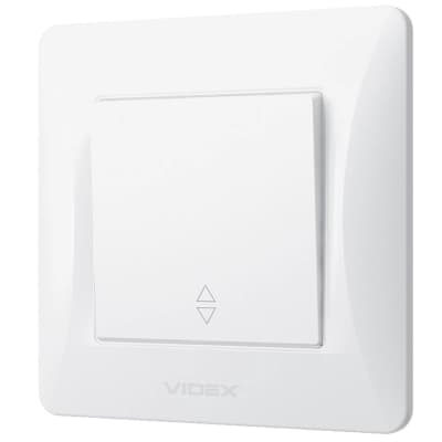 Перемикач Videx BINERA 1кл прохідний білий (VF-BNSW1P-W)