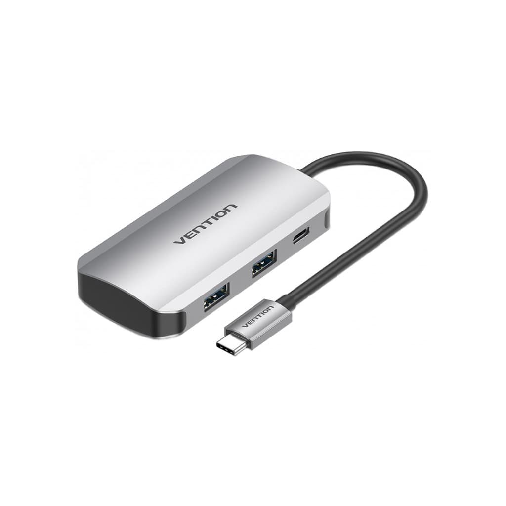 Концентратор VENTION USB3.1 Type-C --> USB 3.0x4/PD 100W Hub 5-in-1 (TNBHB)