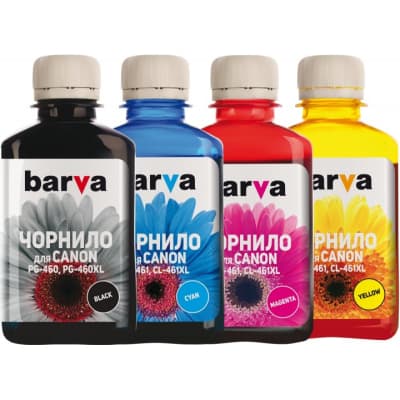Чорнило Barva Canon PG-460BK + CL-461C/M/Y 4x180мл (CPG460-180-MP)