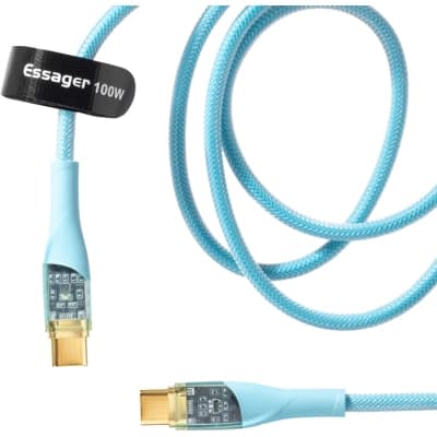 Дата кабель USB-C to USB-C 1.0m 100W blue Essager (EXCTT1-XJ03-P)