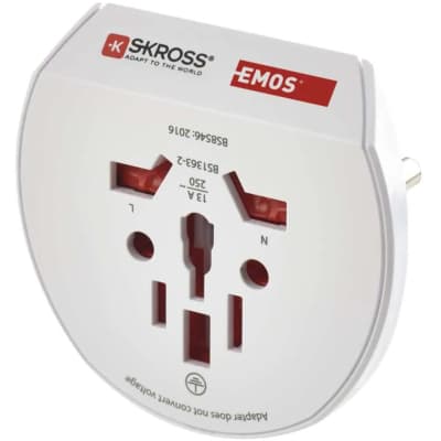 Перехідник Travel Adapter EU to USA,GB,JP,CN,AU,DE,HU,SI CZ,SK,PL EMOS (P0055N)