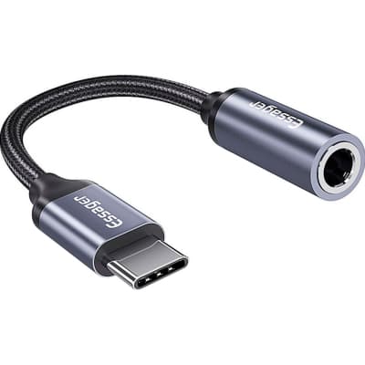 Перехідник USB-C M to 3.5mm F 0.12m gray Essager (EZJE01-0G)