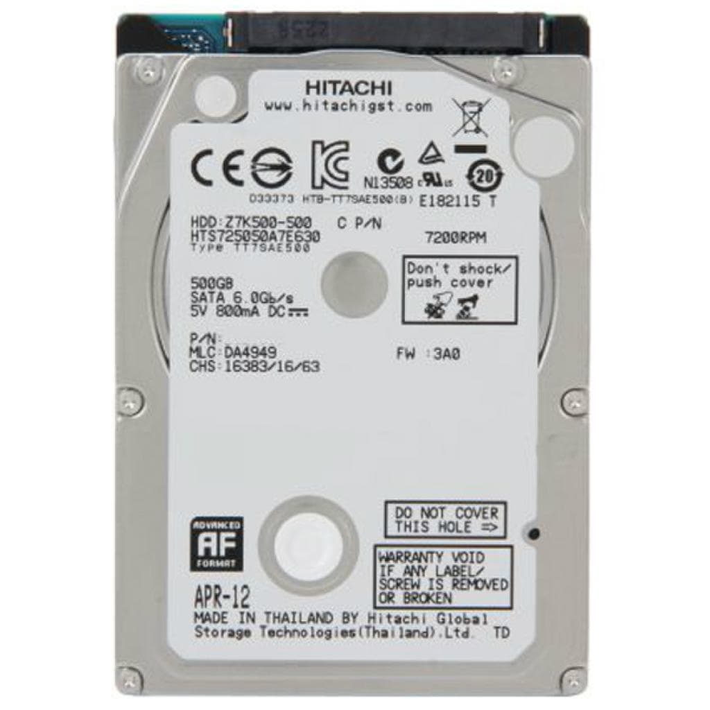 Жорсткий диск для ноутбука 2.5" 500GB WDC Hitachi HGST (0J38075 / HTS725050A7E630)