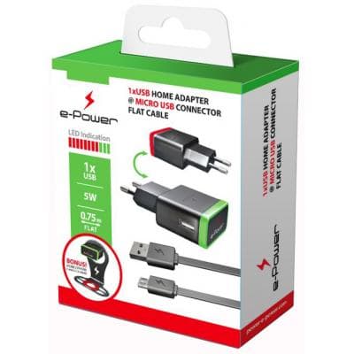 Зарядний пристрій E-power 1 * USB 1A (EP701HAS)