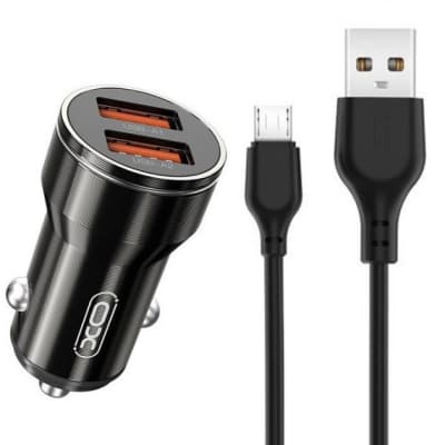 Зарядний пристрій XO CC48 Smart Metal 2USB + cable MicroUSB (XO-CC48m-BK)