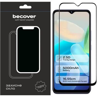 Скло захисне BeCover Vivo Y02/Y02A Black (709275)