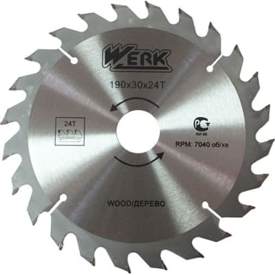 Диск пильний Werk по дереву - 190х30 24 зуб. (36106)