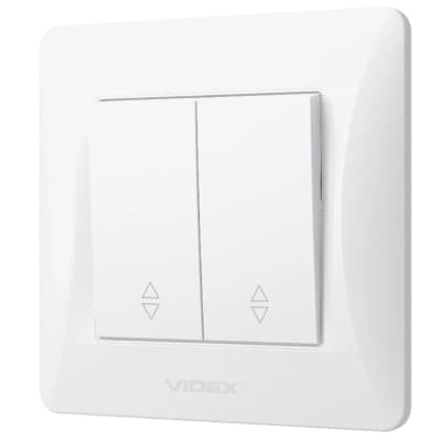 Перемикач Videx BINERA 2кл прохідний білий (VF-BNSW2P-W)