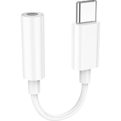 Перехідник USB-C M to 3.5mm F LS35 white HOCO (6931474790767)