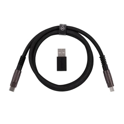 Дата кабель USB-C + USB A to USB-C 1.0m Double-Sleeved Geek black Keychron (CAB21_KEYCHRON)