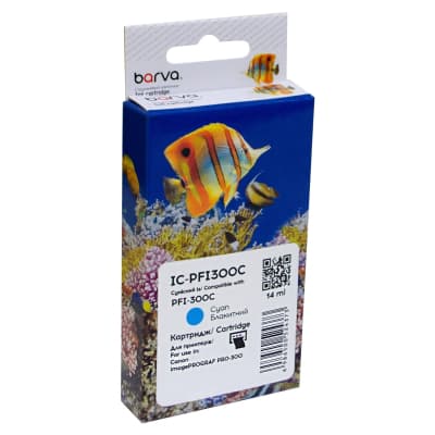 Картридж Barva Canon PFI-300C 4194C001 735с cyan (IC-PFI300C)
