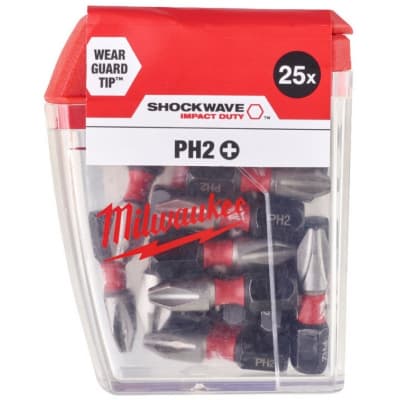 Набір біт Milwaukee SHOCKWAVE, PH2, 25мм, 25шт (4932430853)