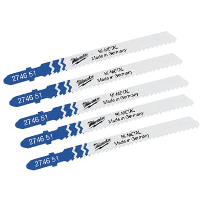 Полотно Milwaukee для електролобзика T101A Bi-Metal 75мм/ крок зуба 2,5мм, 5шт (4932274651)