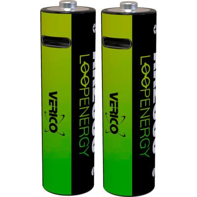 Акумулятор Verico AA USB Type-C 1700mAh 1.5V Li-ion * 2 (LoopEnergy) (1UDBT-A1WEA2-NN)