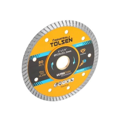 Круг відрізний Tolsen ПРОФІ алмазний ультратонкий 125х22.2 мм Турбо 8х1.4мм (76752)