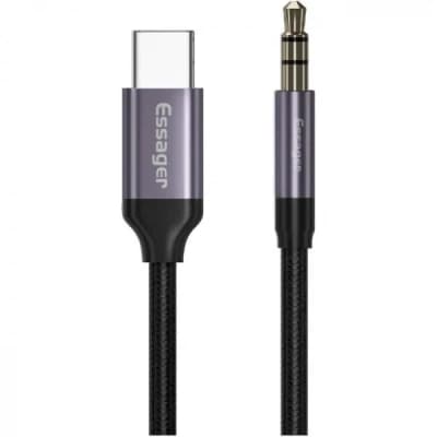 Кабель мультимедійний USB-C to 3.5mm M 1.0m gray Essager (EZJE02-0G)