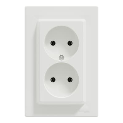Розетка Schneider Electric ASFORA без заземлення подвійна біла (EPH9700121)