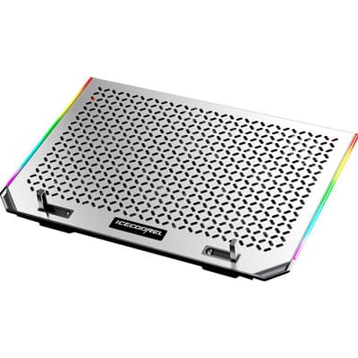 Підставка до ноутбука IceCoorel 10-15.6", 6*80mm 1800 RPM, 2*USB, 366x256x23mm, RGB (A17)