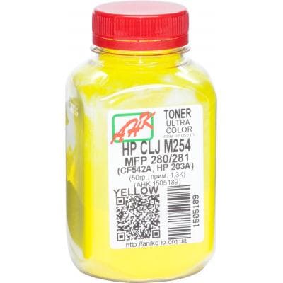 Тонер HP CLJ M254/MFP280/281, 50г Yellow AHK (1505189)