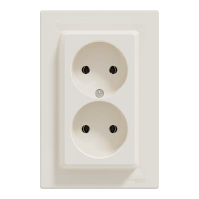Розетка Schneider Electric ASFORA без заземлення подвійна крем (EPH9700123)
