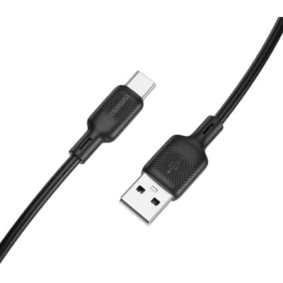 Дата кабель USB 2.0 AM to USB-C 2.0m silicone black BOROFONE (6941991115509)