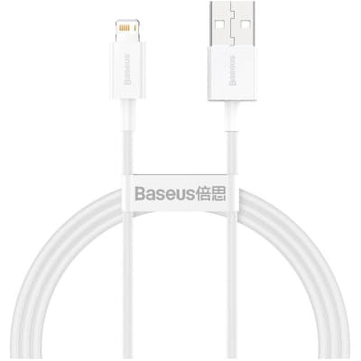 Дата кабель USB 2.0 AM to Lightning 1.0m 2.4A white Baseus (CALYS-A02)
