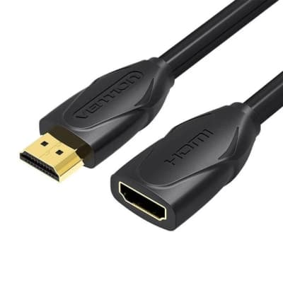 Кабель мультимедійний HDMI M to HDMI F 0.5m black VENTION (VAA-B06-B050)