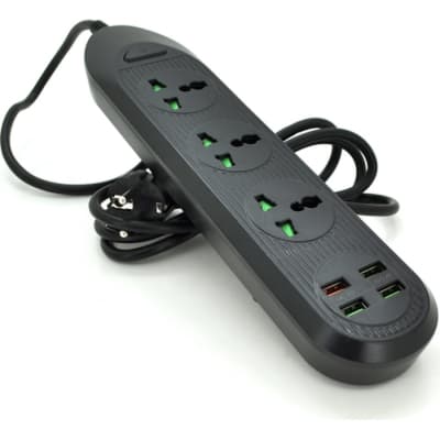 Мережевий фільтр живлення Voltronic TВ-Т16, 4роз, 3*USB Black (ТВ-Т16-Black)