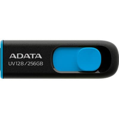 USB флеш накопичувач ADATA 256GB UV128 Black/Blue USB 3.2 (AUV128-256G-RBE)