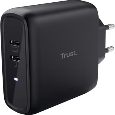 Зарядний пристрій Trust Maxo 65W 2xUSB-C PD black (25380_TRUST)
